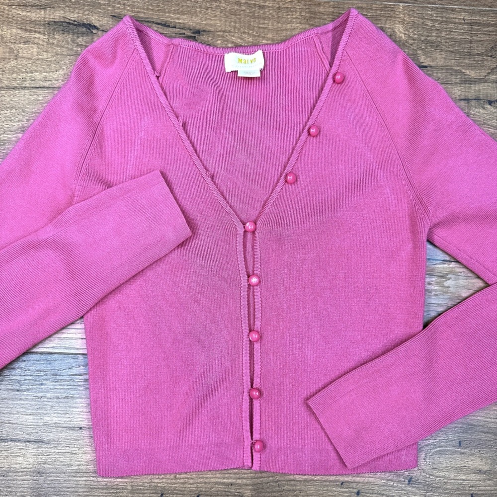 Anthropologie Small Maeve Isabella Cropped Cardigan Sweater Button Front 90s Y2K